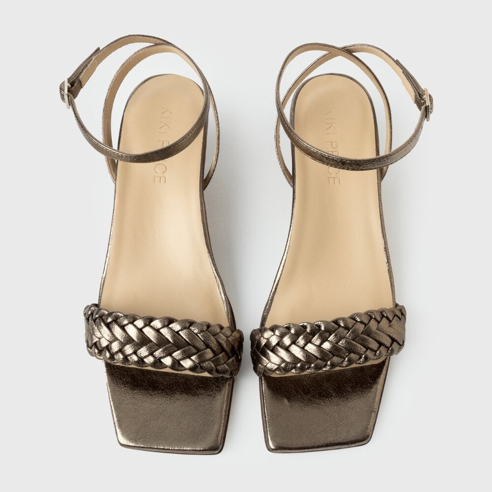 Golden Heeled Sandals for Women